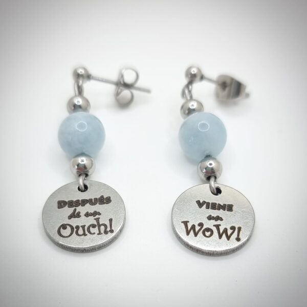 Pendientes ouch-wow Aguamarina