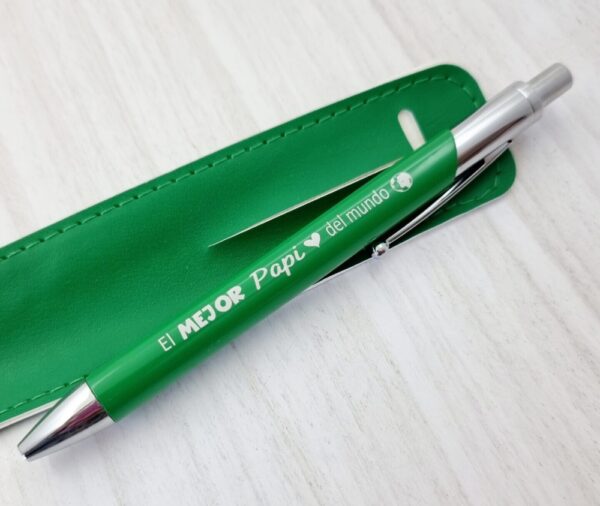Bolígrafo verde frase personalizada