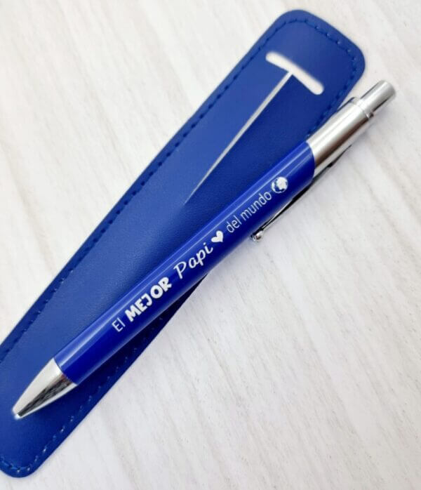 Bolígrafo azul frase personalizada
