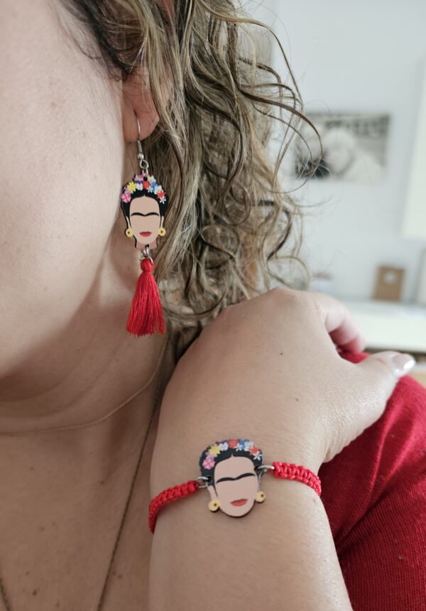 Conjunto Frida Kahlo pulsera y pendientes