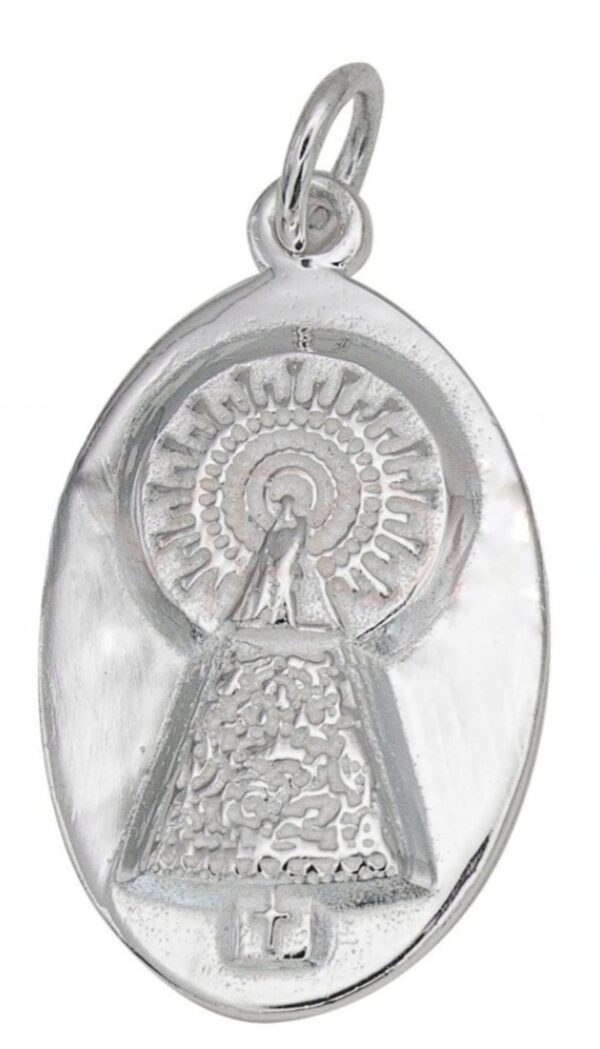 Medalla Virgen del Pilar Ovalada Plata de ley