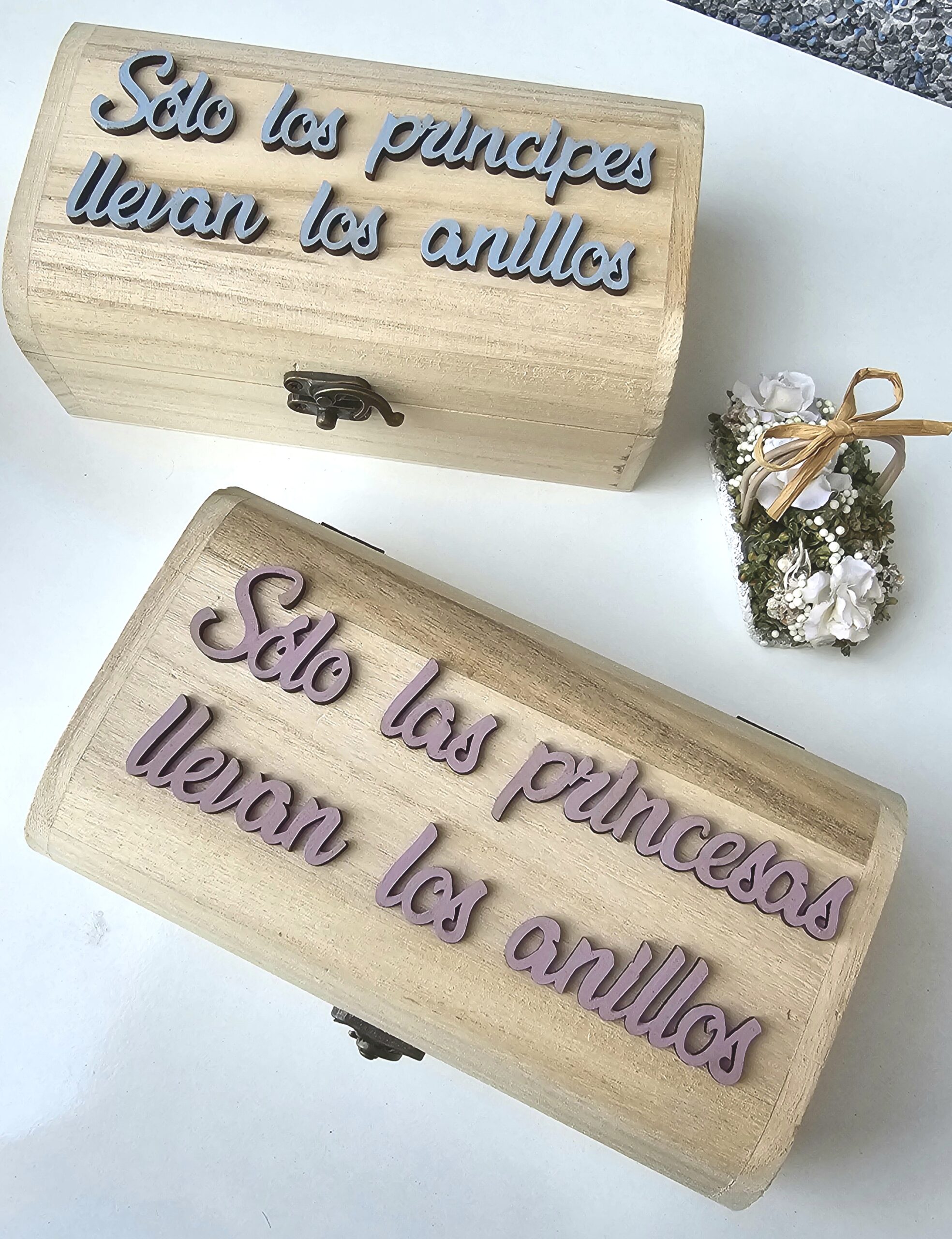 Caja madera para Anillos de Boda con la Frase