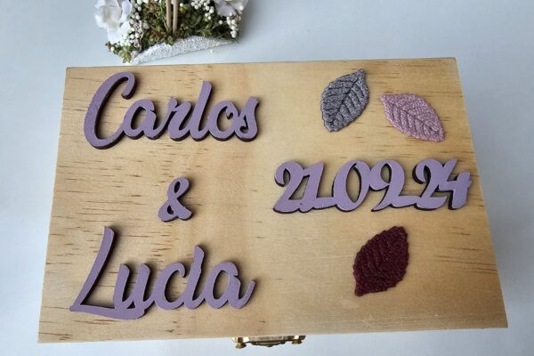 Caja madera para Anillos de Boda