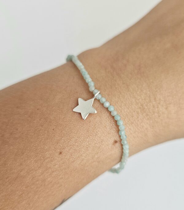 Pulsera Amazonita con Estrella Plata de ley