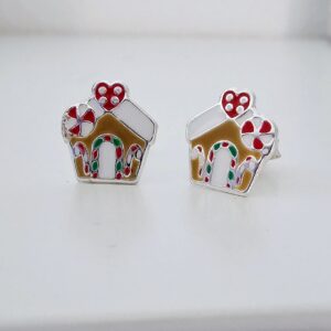 Pendientes Plata Navidad Casita Dulce